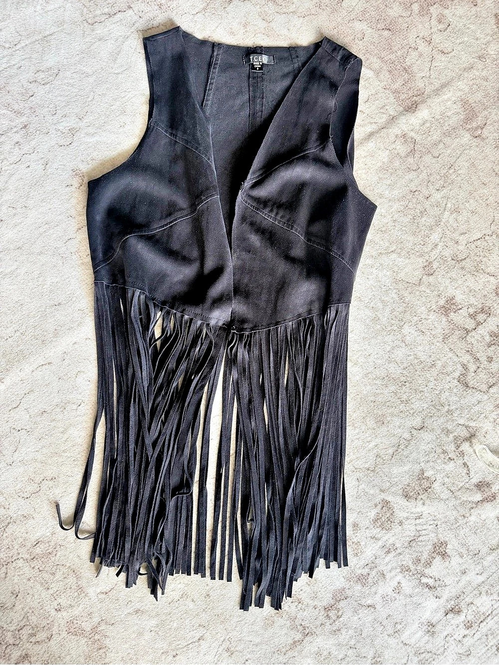 TCEC Fringe Vest in Black Size Small